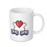 Retro Gaming Heart Mug with Pixel Controllers product